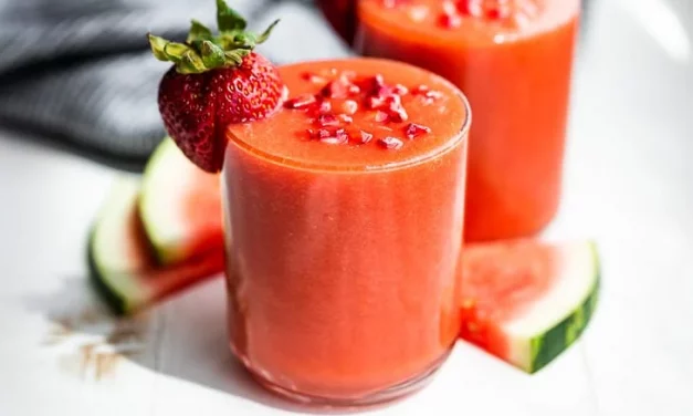 Watermelon Strawberry Breakfast Smoothie recipe