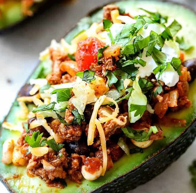Ground Beef Stuffed Avocado recipe